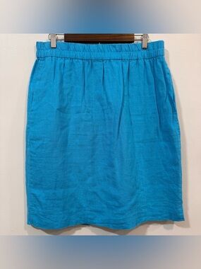 J. Crew Pull On Elastic-Waist Linen Cotton Coastal Summer Mini Skirt Size LT